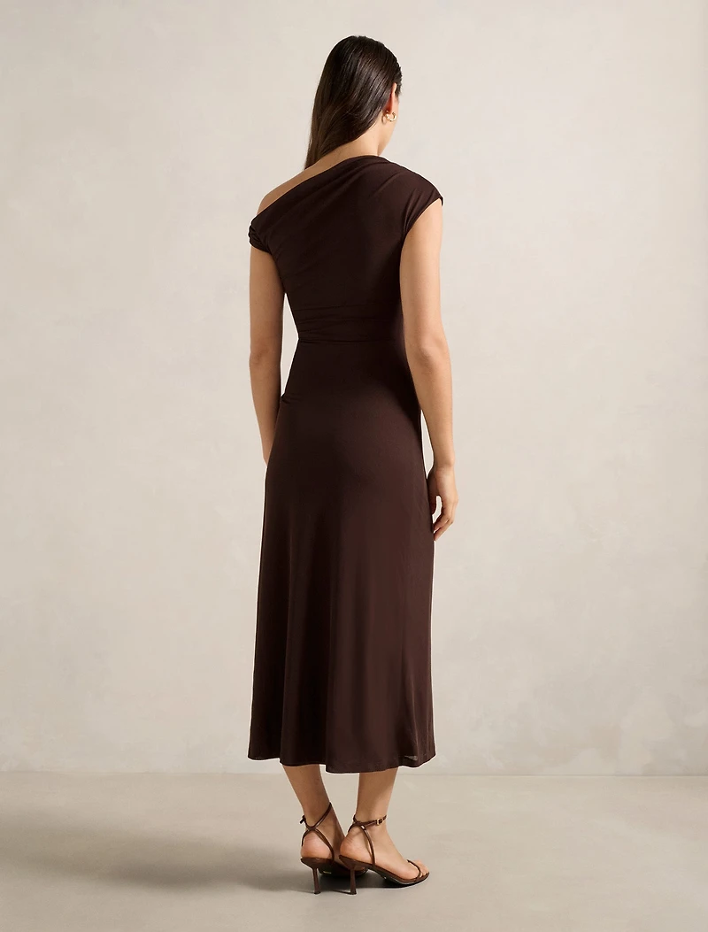 Paris Draped Mesh Midi Dress