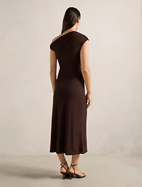 Paris Draped Mesh Midi Dress