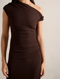 Paris Draped Mesh Midi Dress