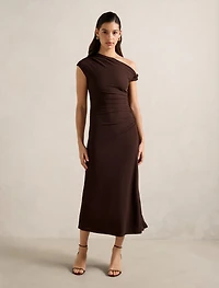 Paris Draped Mesh Midi Dress