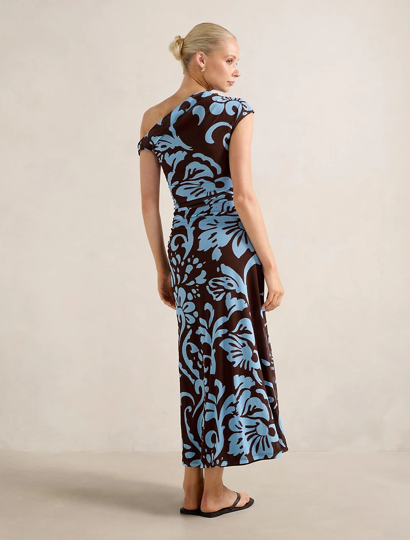 Paris Draped Mesh Midi Dress