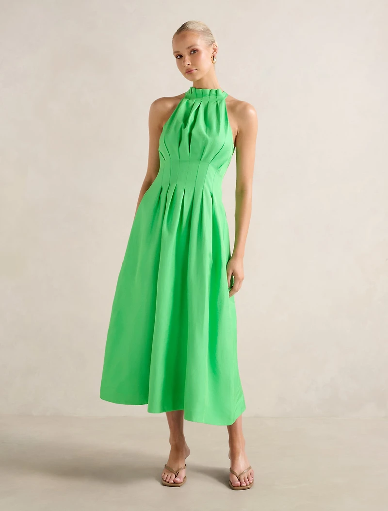 Miller Pleat Halter Midi