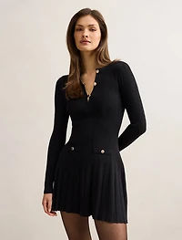 Skye Stitch Interest Knit Mini Dress