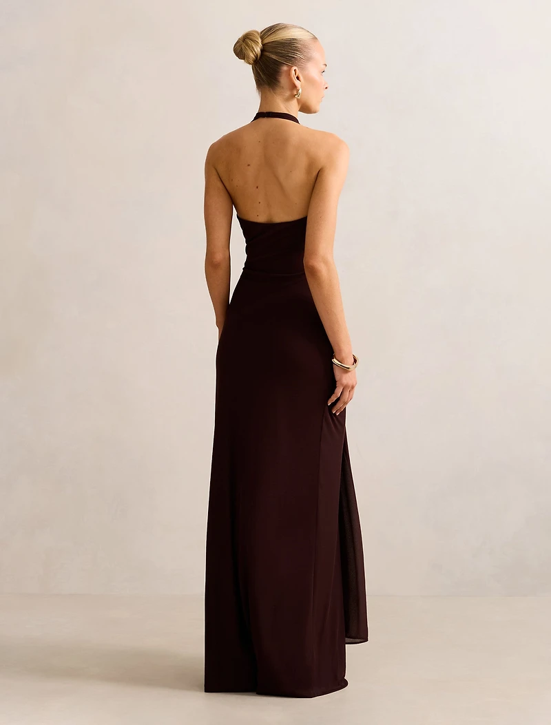 Abby Halter Mesh Maxi Dress