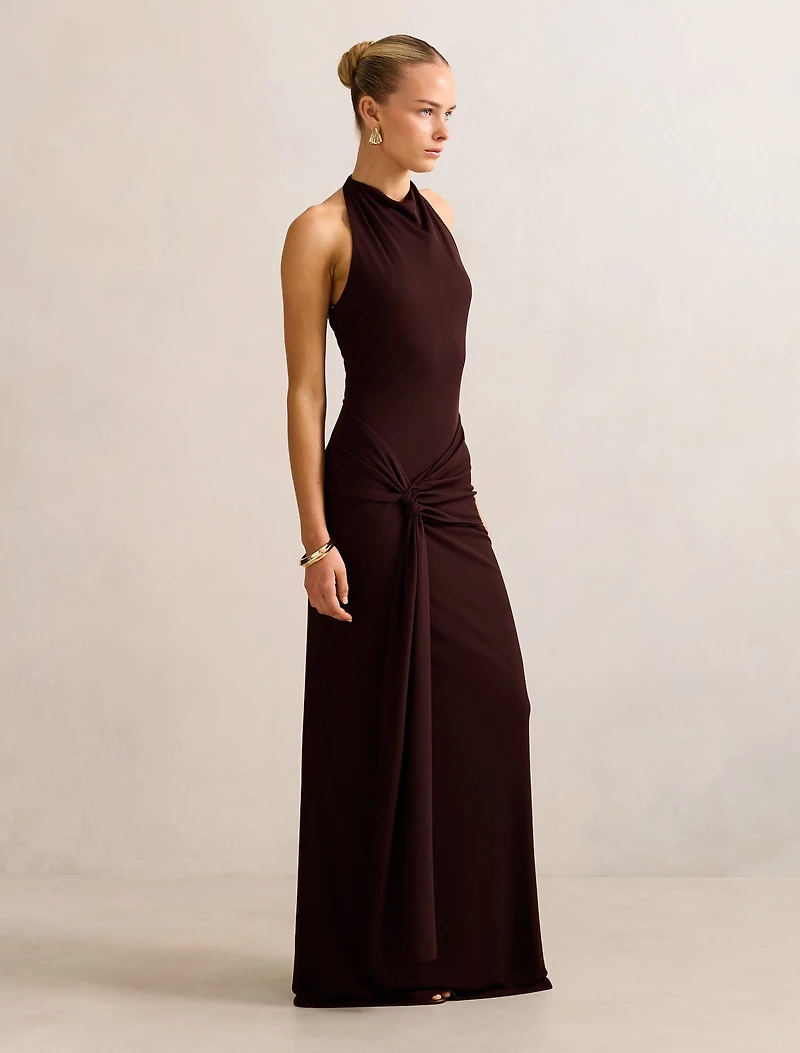 Abby Halter Mesh Maxi Dress