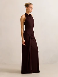 Abby Halter Mesh Maxi Dress
