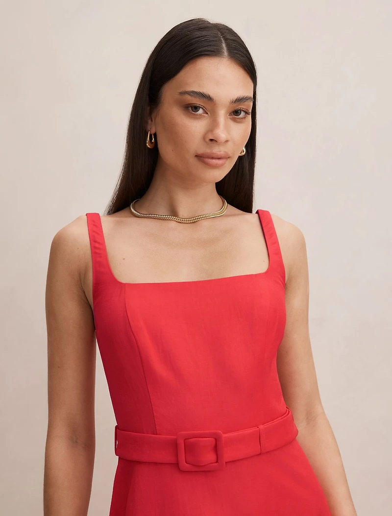 Hayden Square Neck Midi Dress