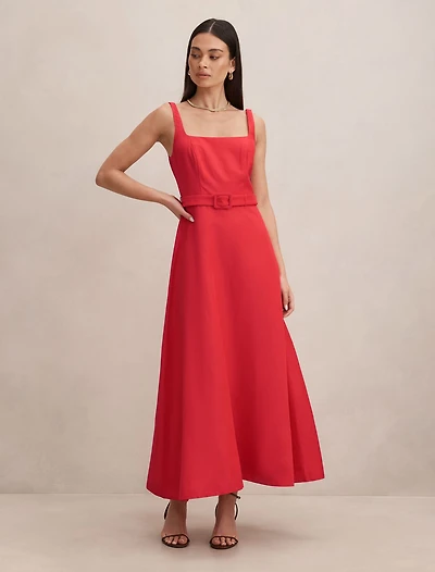Hayden Square Neck Midi Dress