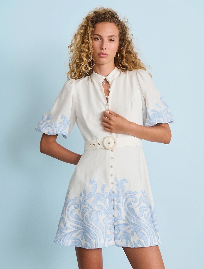 Eva Embroidered Mini Dress