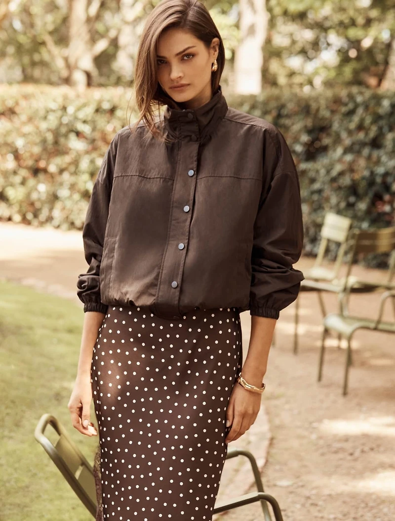 Eliza Funnel Neck Windbreaker Jacket