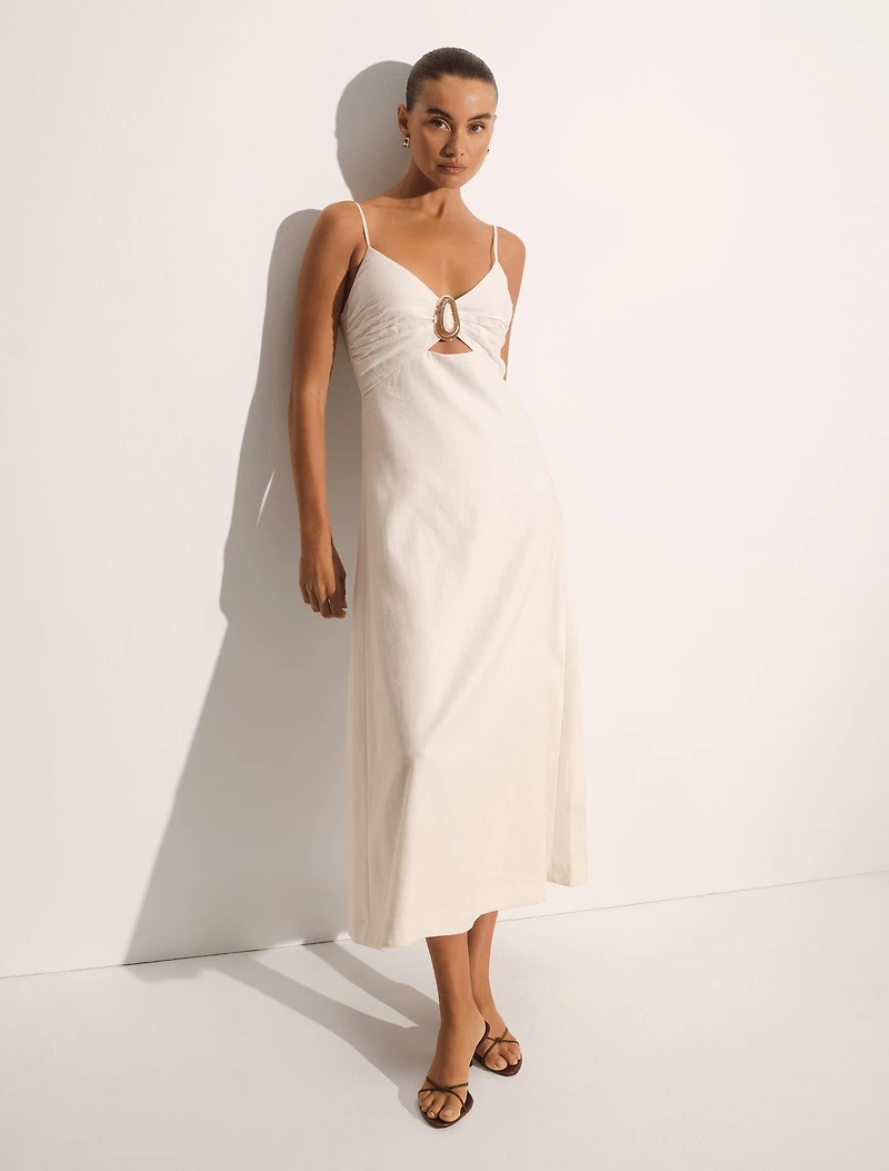 Alice Gathered Hardware Midi Dress
