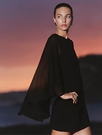 Irena Sheer Cape Mini Dress