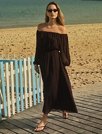 Elodie Off Shoulder Midi Dress