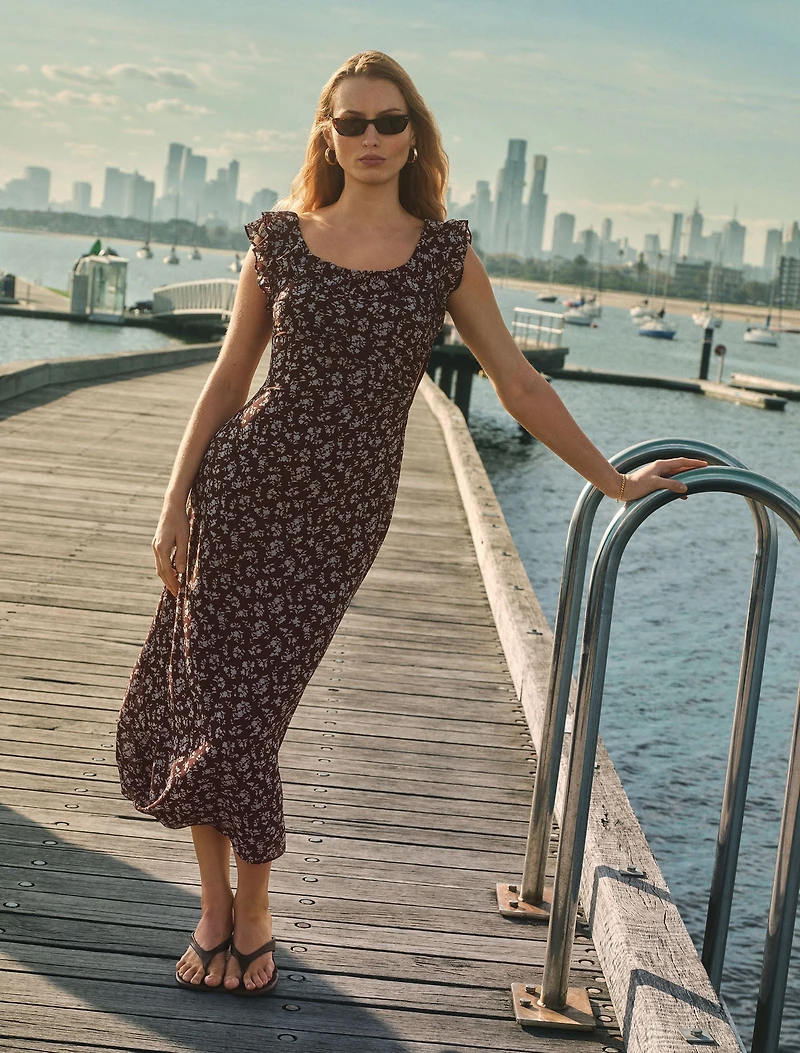 Paige Ruffle Midi Dress