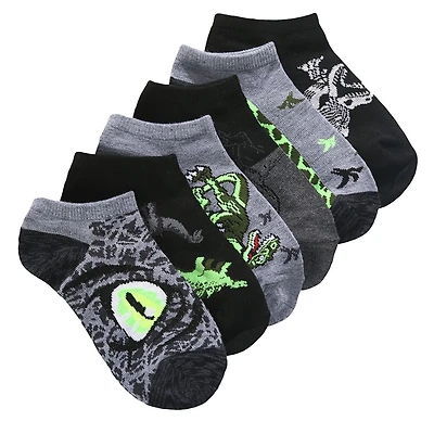 Kids' 6 Pack Glow In The Dark No Show Socks