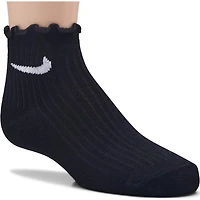 Kids' 6 Pack Youth X-Small Lettuce Edge Ankle Socks