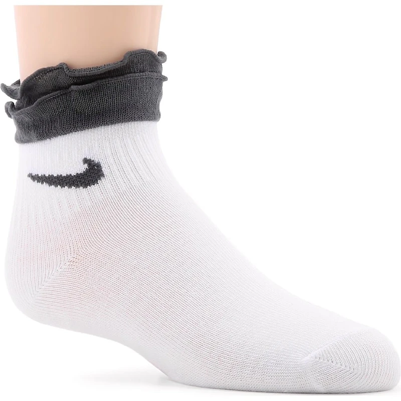 Kids' 6 Pack Youth X-Small Ruffle Ankle Socks