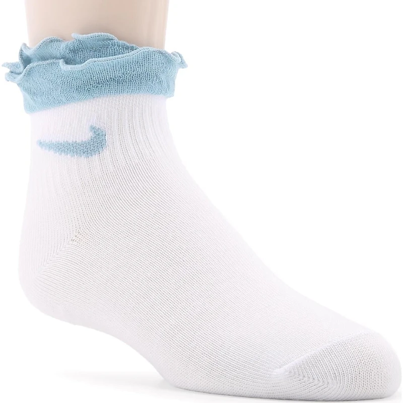 Kids' 6 Pack Youth X-Small Ruffle Ankle Socks