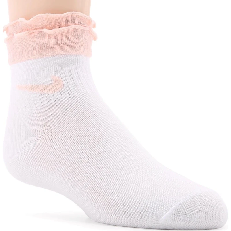 Kids' 6 Pack Youth X-Small Ruffle Ankle Socks
