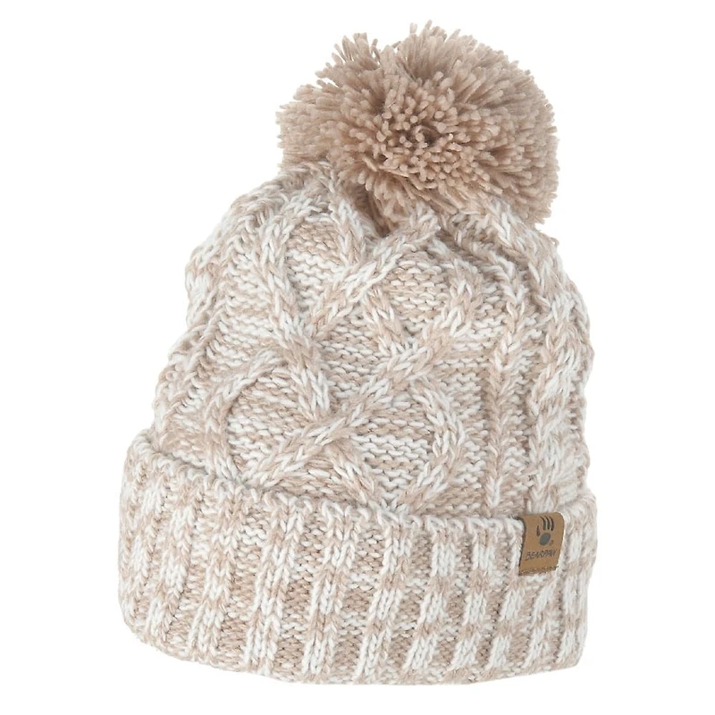 Women's Cable Pom Beanie Knit Hat