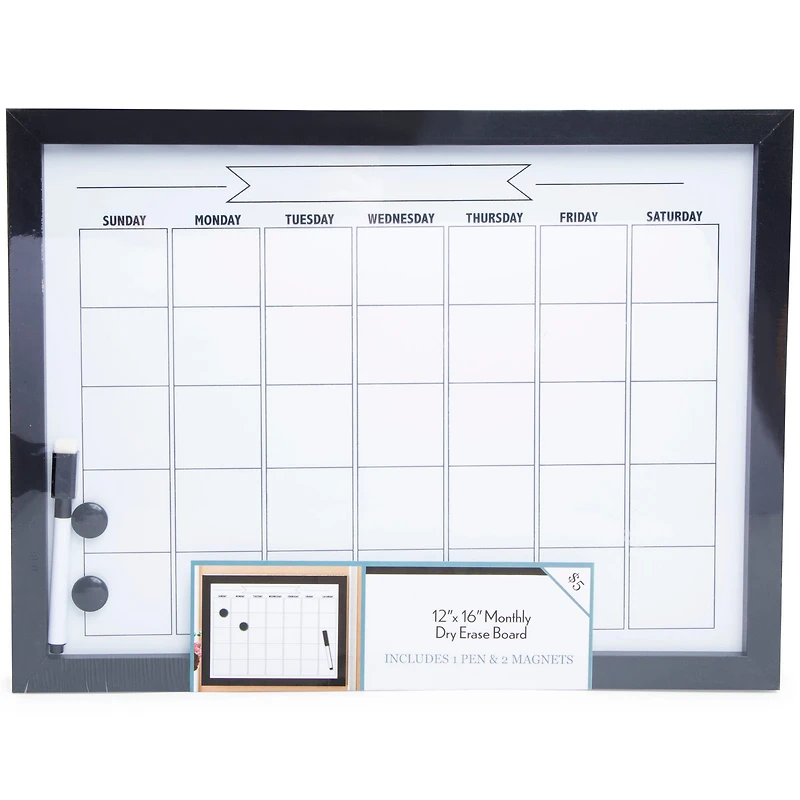 Dry Erase Monthly Calendar 12in x 16in