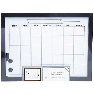 Dry Erase Monthly Calendar 12in x 16in