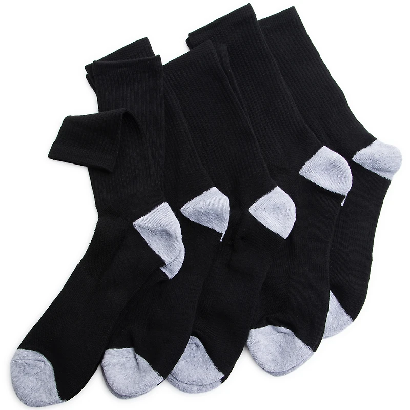 Series-8 Fitness™ Men's Performance Crew Socks Black 5-Pack