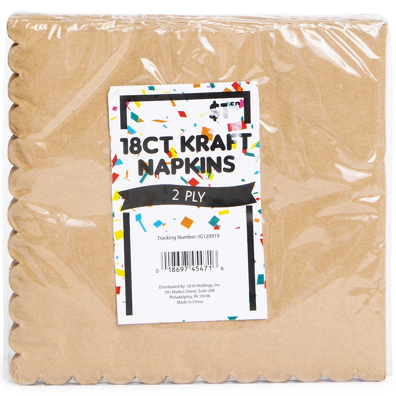 Brown Kraft Napkins 18-Count