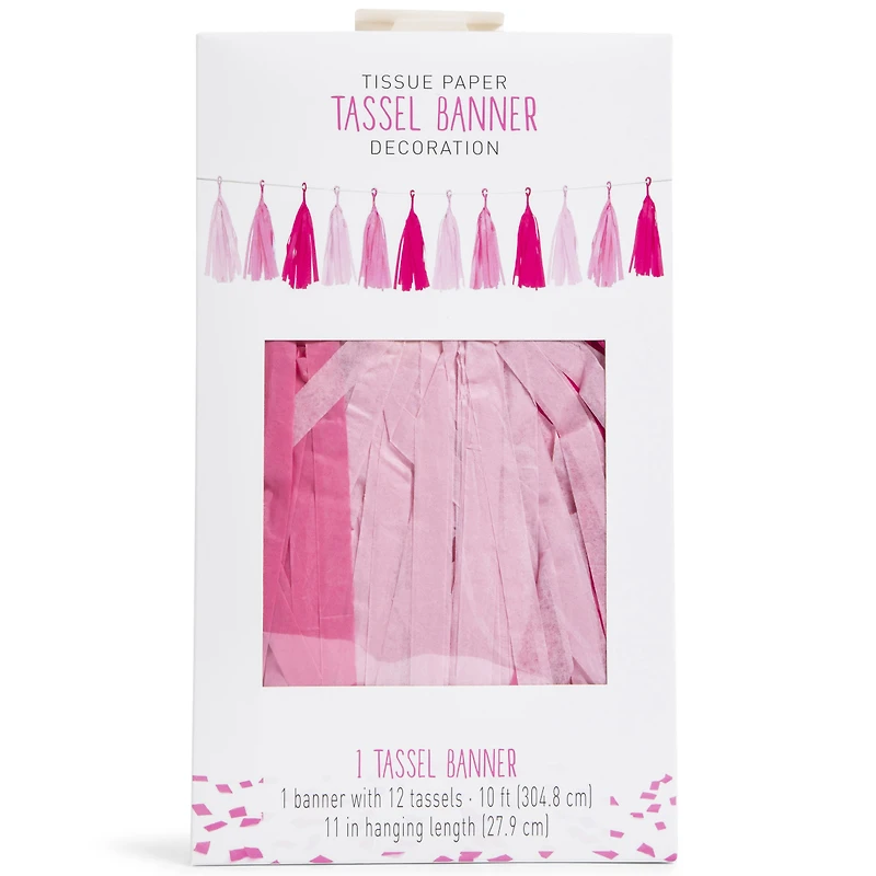 Tissue Paper Tassel Banner Decoration 10ft