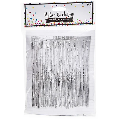 Mylar Silver Party Backdrop 48in x 60in