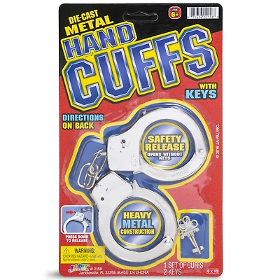Die-Cast Metal Toy Hand Cuffs w/ Keys