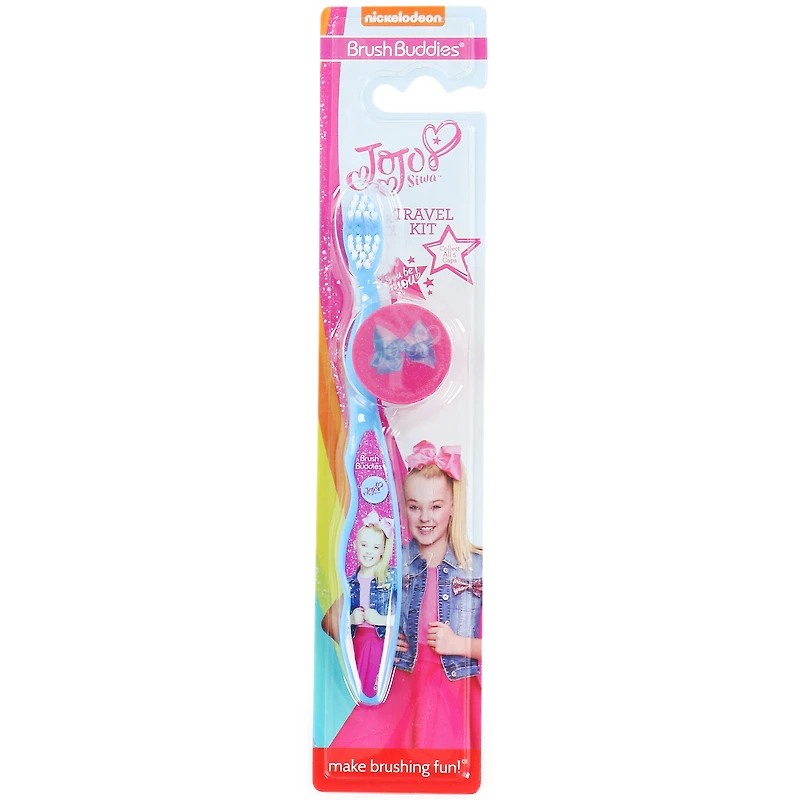 Jojo Siwa™ Kids Travel Toothbrush & Mystery Cap Brushbuddies™ Set