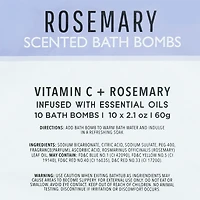 Vitamin C + Rosemary Scented Bath Bombs 10-Count