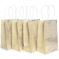 10-Pack Gold Pattern Gift Bags 8.5 x 5.5in