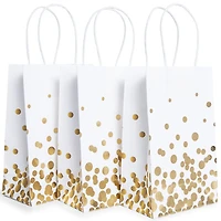 10-Pack Gold Pattern Gift Bags 8.5 x 5.5in