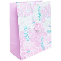Floral Glitter Gift Bags 10in x 13in