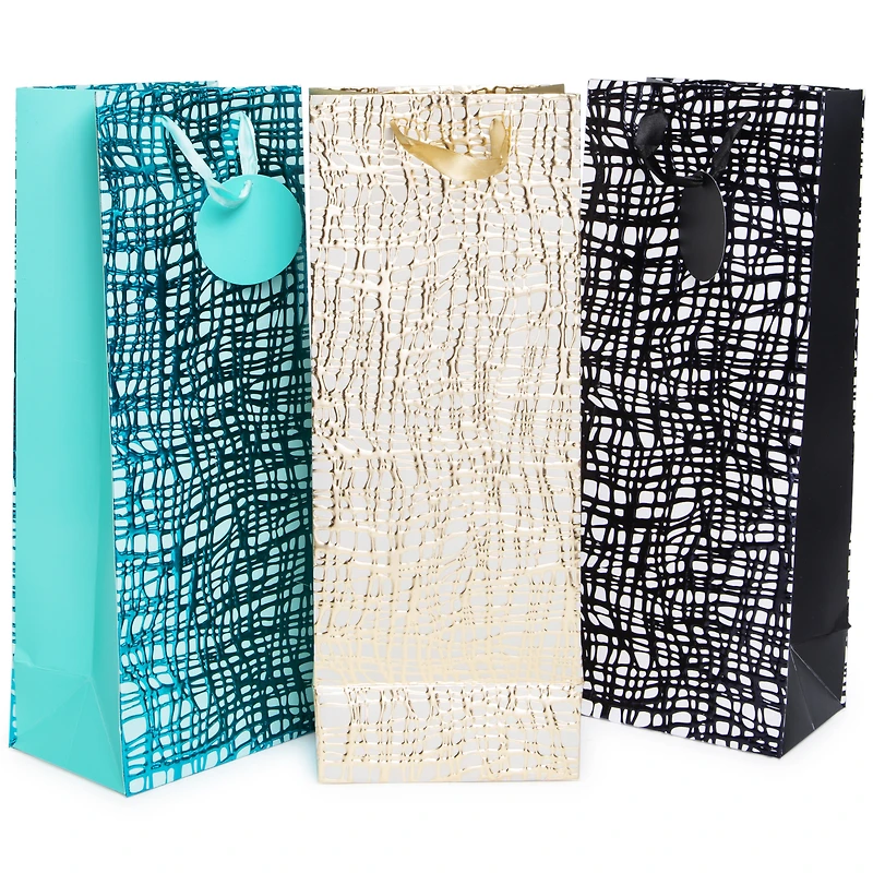 Textured Bottle Gift Bag 5.5in x 14.25in