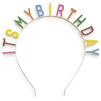 Party Time' Or It's My Birthday' Gold Headband