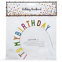 Party Time' Or It's My Birthday' Gold Headband