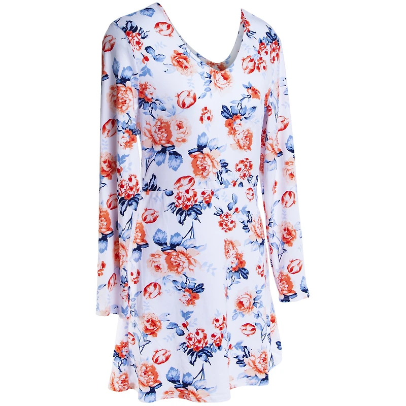 Juniors Skater Dress - White Floral