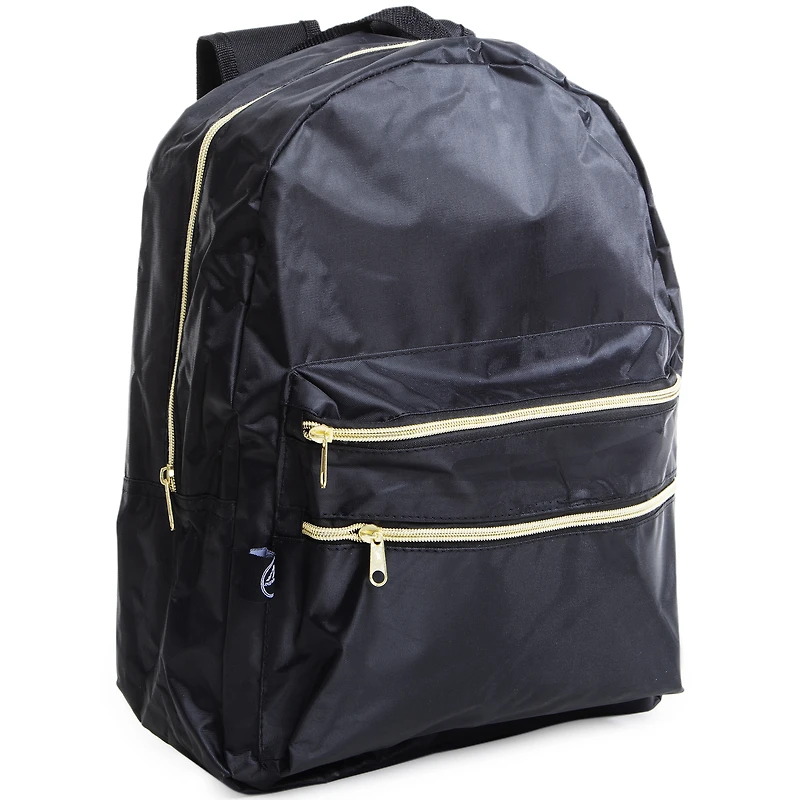 Double Front Zipper Pocket Backpack 16in