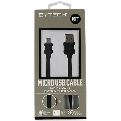 10ft Heavy-Duty Micro USB Cable
