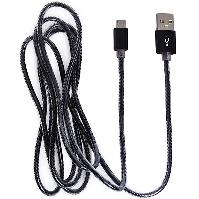 Chrome Braided Micro USB Cable 6ft