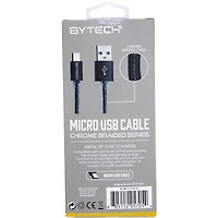 Chrome Braided Micro USB Cable 6ft