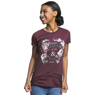 Juniors Floral Nothing To Lose Graphic T-Shirt