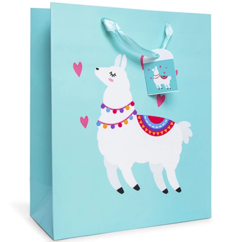 Glitter Llama Gift Bag 12.5in x 10in