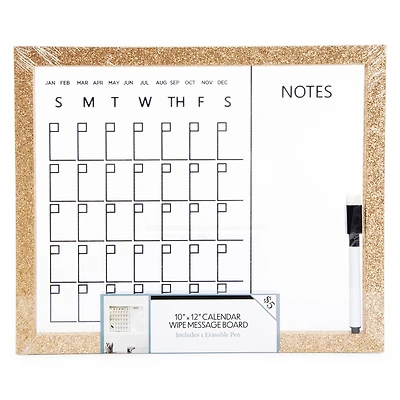 Framed Glass Dry Erase Calendar 10in x 12in