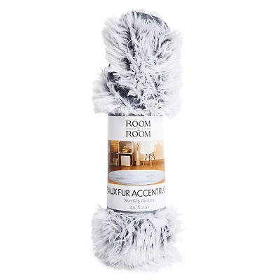 Round Faux Fur Accent Rug 2.5ft
