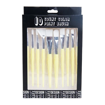 10-Piece Paint Brush Set w/ Color Handles