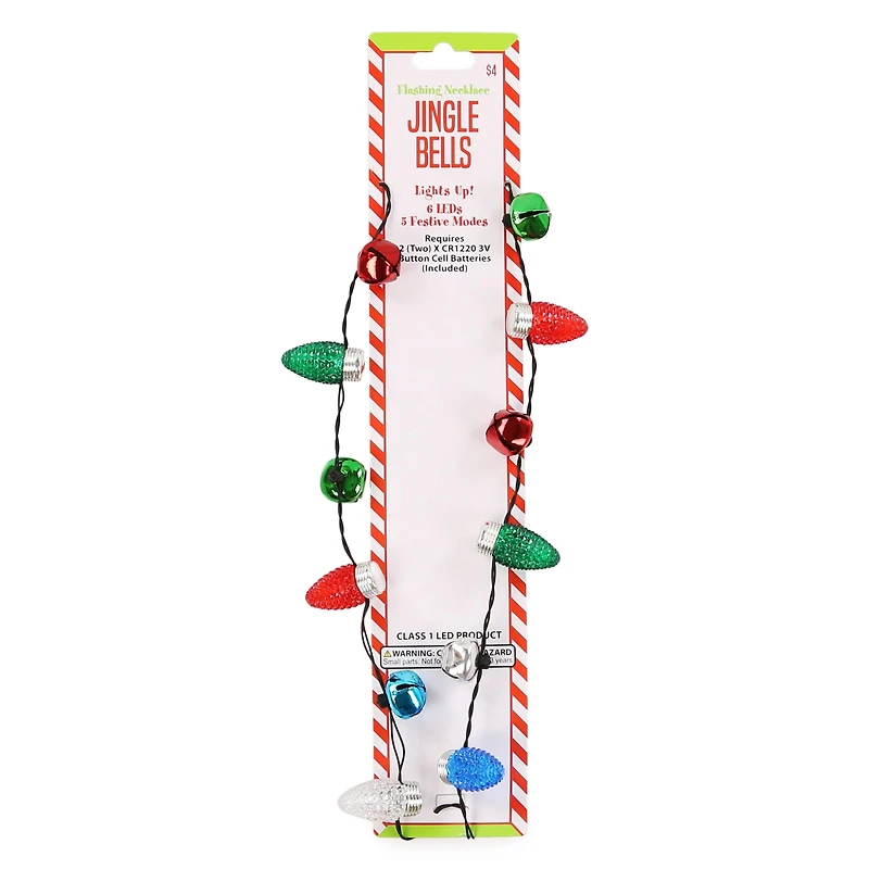 Holiday Jingle Bell Light Up Necklace